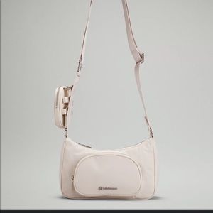 IN SEARCH OF. white opal lululemon crossbody with nano pouch